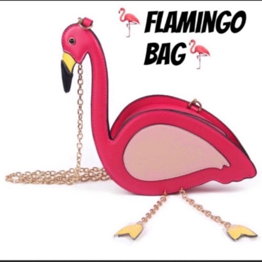 Women's Pink Flamingo Crossbody Bag Gift Purse
